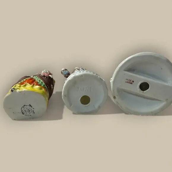 Lot of 3 Colonial Victorian Figurine Japan Vintage Woman Man 5” Wall Pocket - Picture 6 of 7